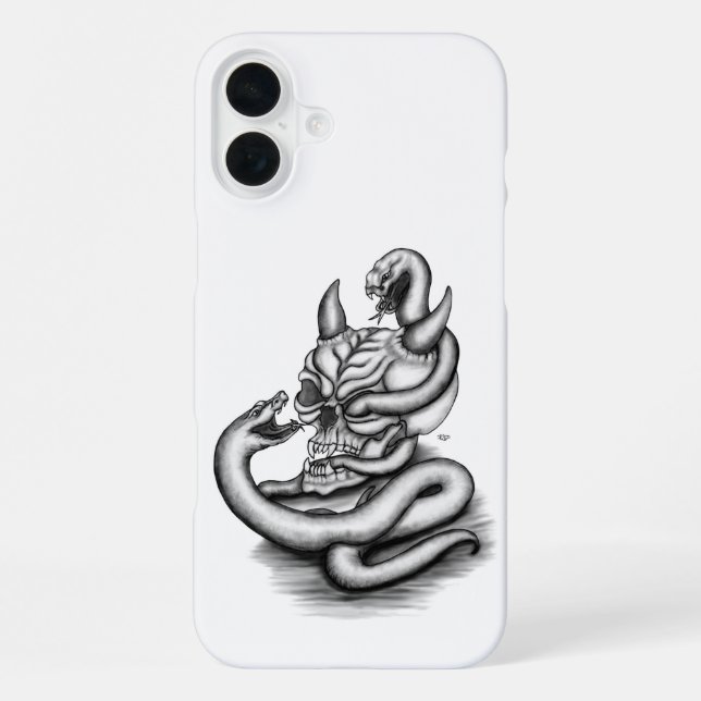 Skull - Devil Head with Snake iPhone Case (Back)