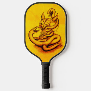 Skull - Devil Head with Snake Pickleball Paddle