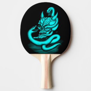 Skull - Devil Head with Snake Ping Pong Paddle