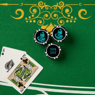 Skull - Devil Head with Snake Poker Chips