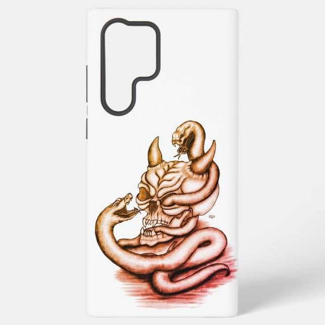 Skull - Devil Head with Snake Samsung Galaxy S22 Ultra Case (Back)