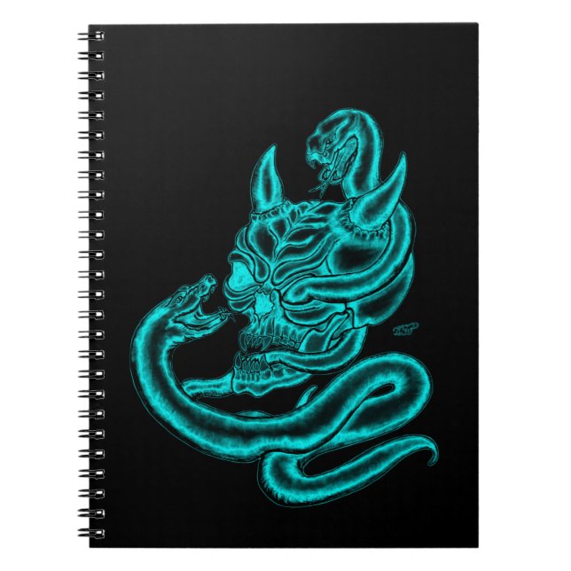 Skull - Devil Head with Snake Spiral Notebook (Front)