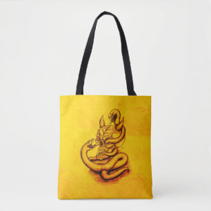 Skull - Devil Head with Snake Tote Bag