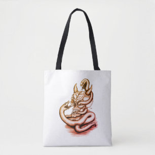 Skull - Devil Head with Snake Tote Bag