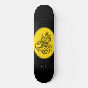 Skull - devil heads with snake skateboard