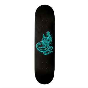 Skull - devil heads with snake skateboard