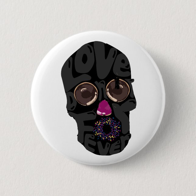skull-doughnut 6 cm round badge (Front)