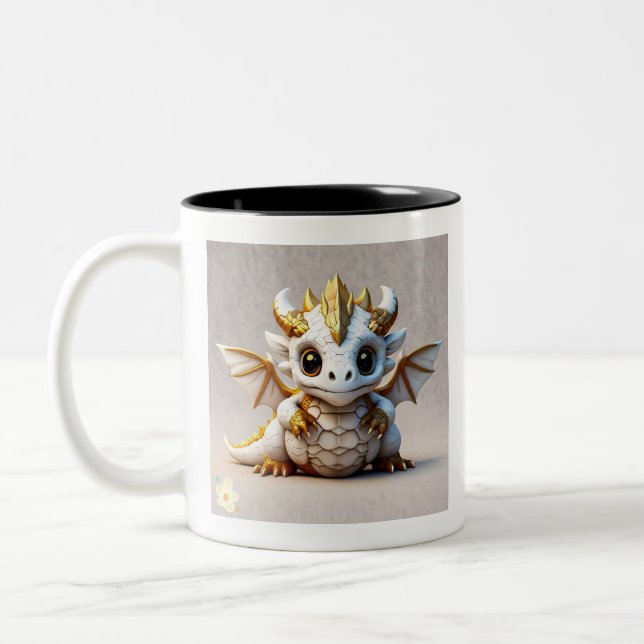 "Skull Dragon Design" Two-Tone Coffee Mug (Left)