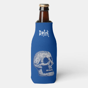 Skull - Drink-White/Blue Bottle Cooler