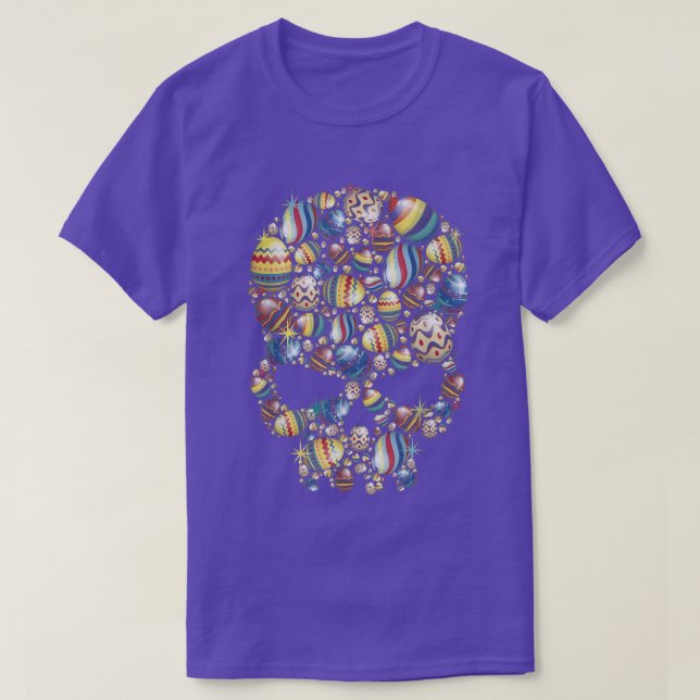 Skull easter eggs  Skull made of easter eggs bunny T-Shirt (Design Front)
