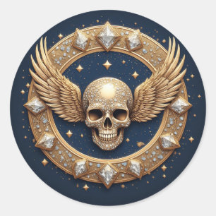 💀Skull Emblem For Gothic Decor  Classic Round Sticker