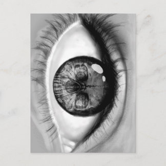 Skull eye double vision postcard