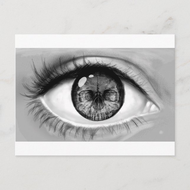 Skull eye double vision postcard (Front)
