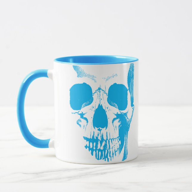 Skull Face Blue Mug (Left)