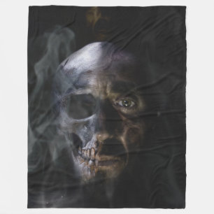 SKULL FACE FLEECE BLANKET