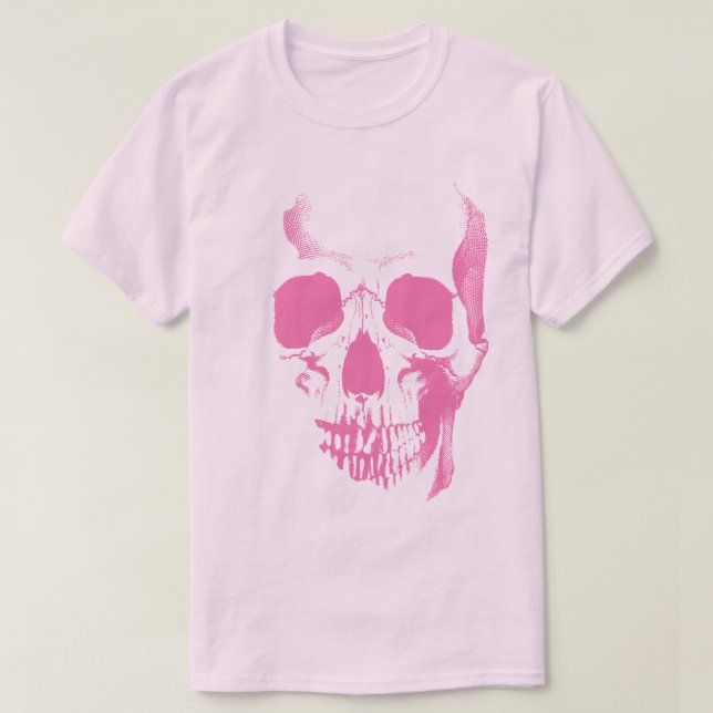 Skull Face Pink T-Shirt (Design Front)