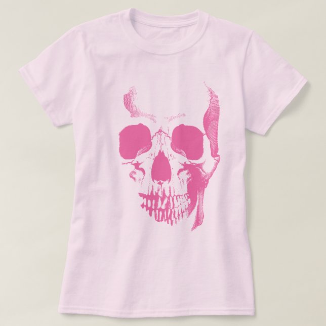 Skull Face Pink T-Shirt (Design Front)