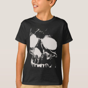 Skull Face Silhouette Grunge Rock Graphic Art Hall T-Shirt