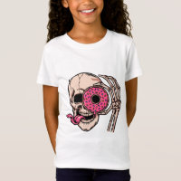 Skull Face With Doughnut dark humour sweet and so