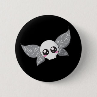 Skull Fairy - Grey 6 Cm Round Badge