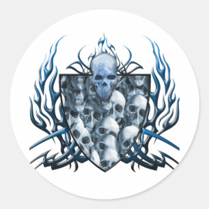 Skull Family Classic Round Sticker