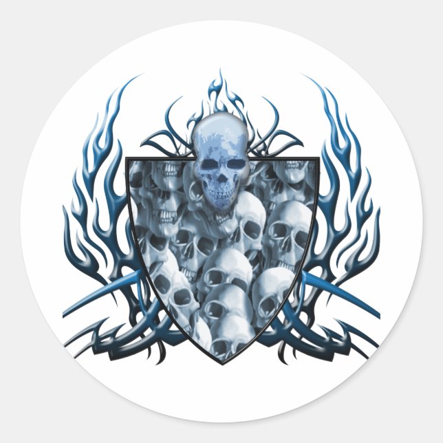 Skull Family Classic Round Sticker (Front)