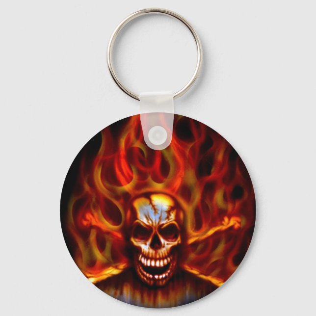 Skull Fire Keychain (Front)