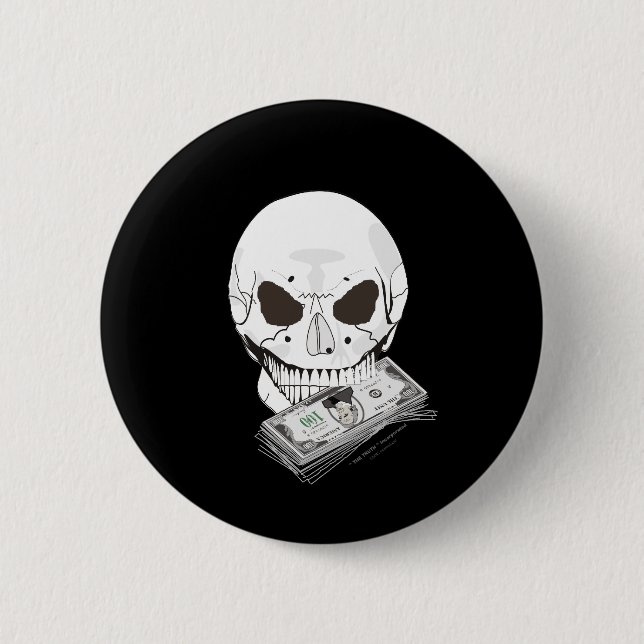 Skull Flame 6 Cm Round Badge (Front)