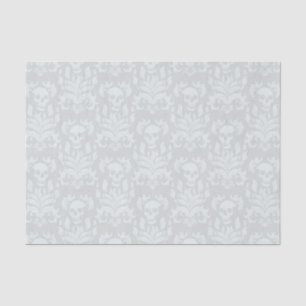 Skull Flame Damask in classic white on white Tissue Paper