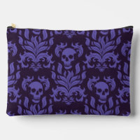 Skull Flame Damask in moody shades of purple
