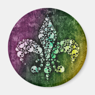 Skull Fleur De Lis Magnet