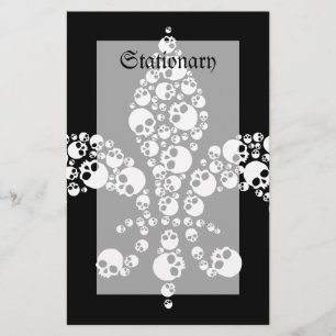 Skull Fleur De Lis Stationery