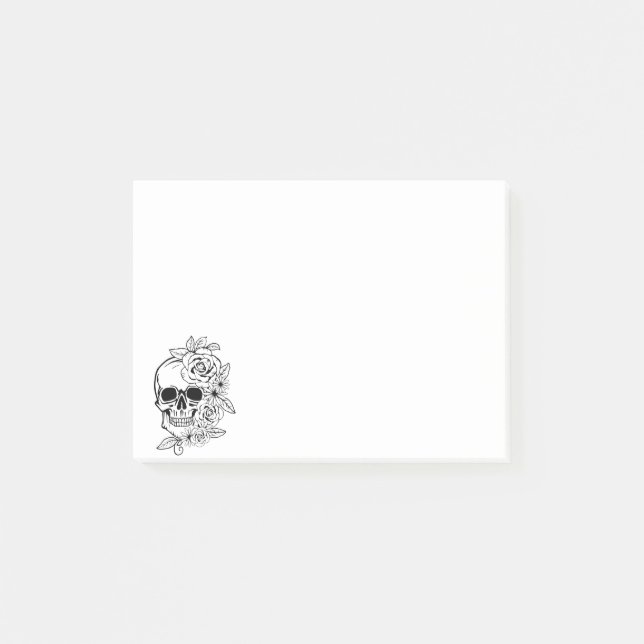 Skull Floral Art Post-it Notes (Front)