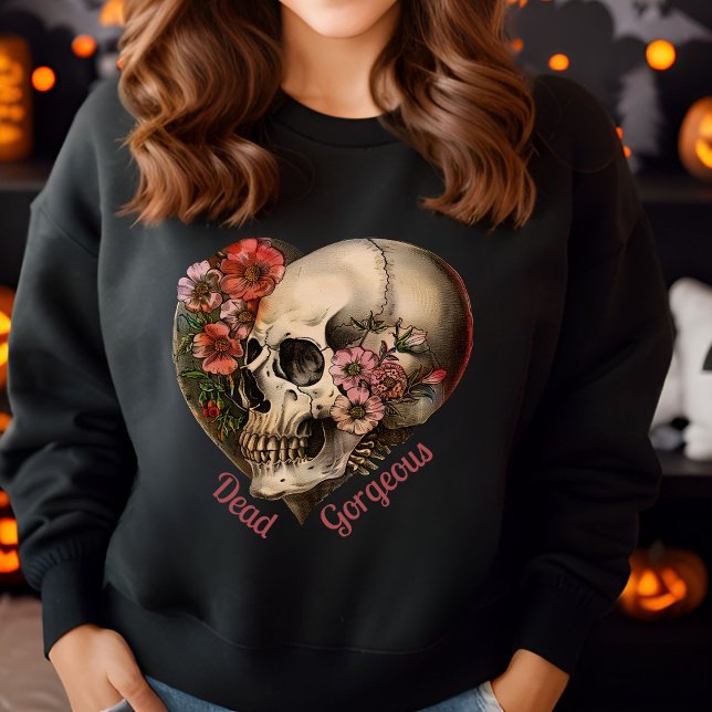 Skull Floral Heart Design Sweatshirt (Creator Uploaded)