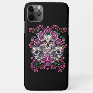 Skull floral, skeleton watercolor pink ,Halloween. Case-Mate iPhone Case
