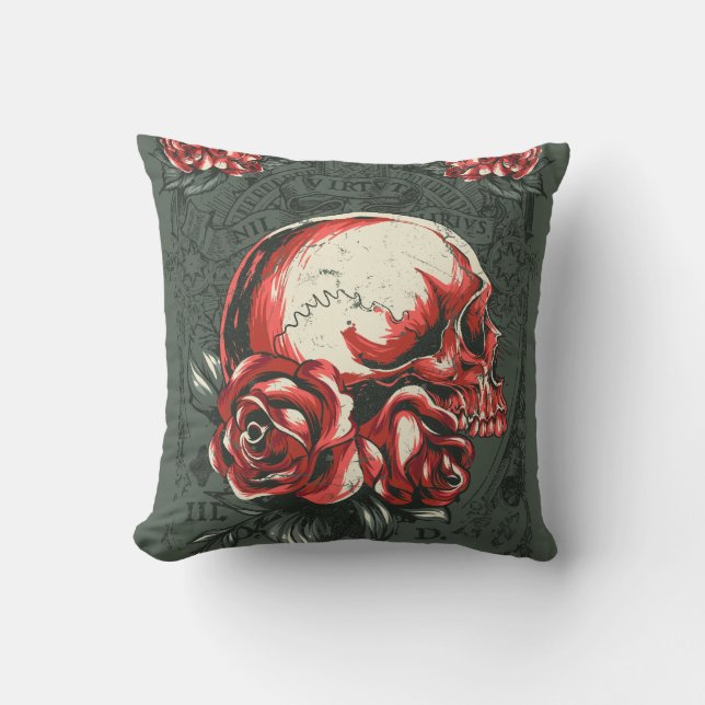Skull flower pillow (Front)