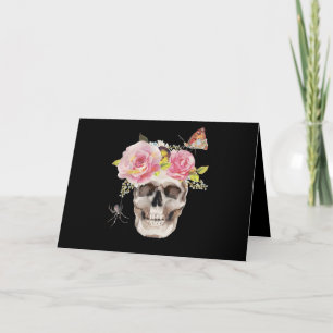Skull Flowers Butterfly Spider Halloween Gift Card