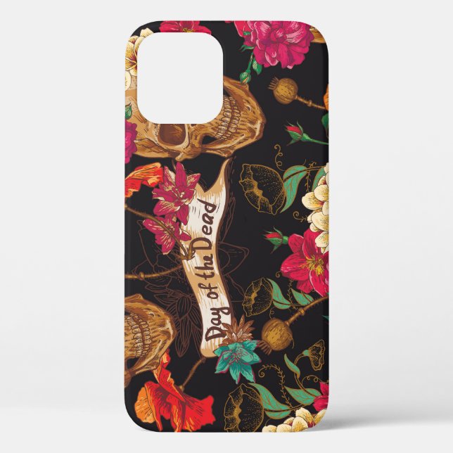 Skull Flowers Day Dead Background Case-Mate iPhone Case (Back)
