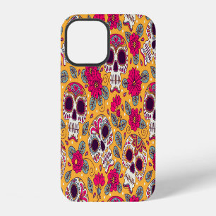 Skull Flowers: Mexican Day Background iPhone 12 Case