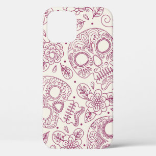 Skull Flowers: Mexican Day Seamless. iPhone 12 Case