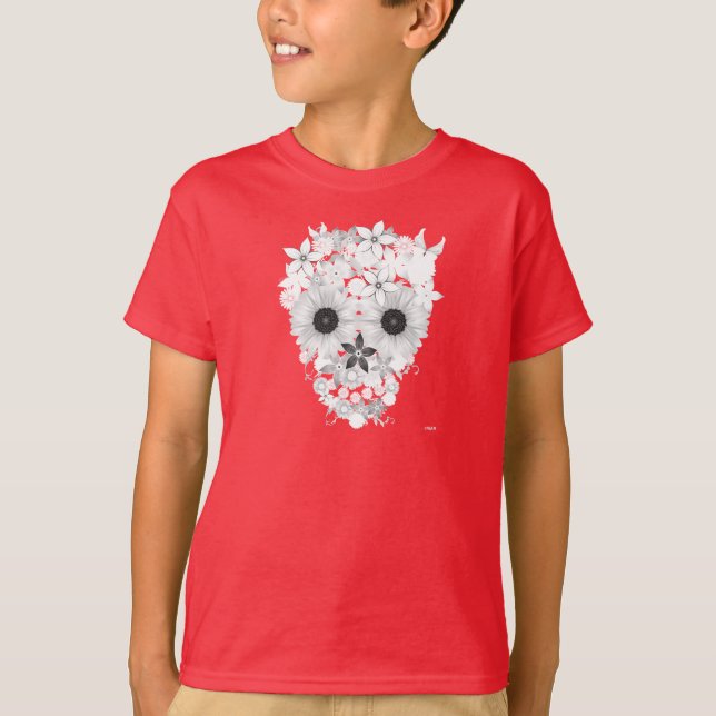 Skull flowers T-Shirt (Front)