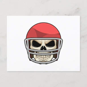 Skull Football Helmet Postcard