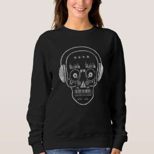 Skull For Techno Dj And Djane Mixing Desk Sweatshirt