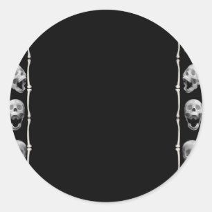 Skull Frame Halloween Classic Round Sticker