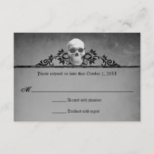 Skull Frame Halloween Wedding Reply RSVP Card