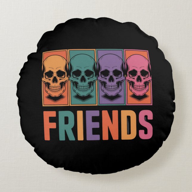 Skull Friends Round Cushion (Front)