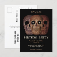 Skull Funny Brown Gothic Birthday RIP To His 20s