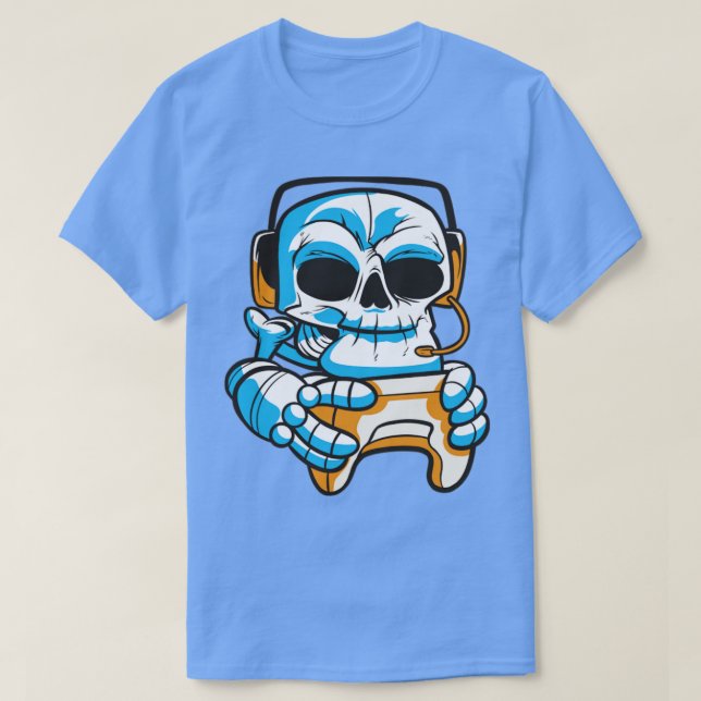 Skull gamer with joystick T-Shirt (Design Front)