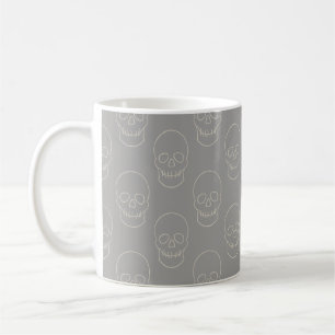 Skull - Ghost Grey and Bone White Coffee Mug