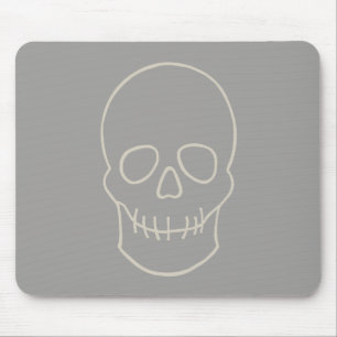 Skull - Ghost Grey and Bone White Mouse Pad